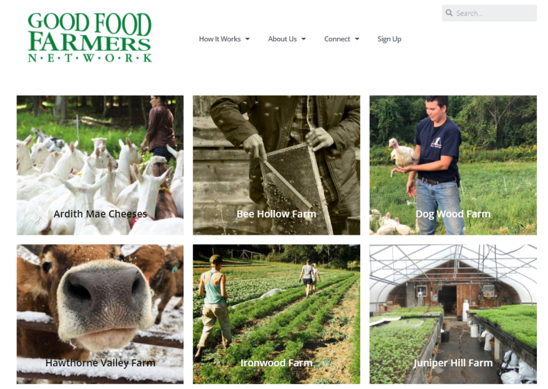 Good Food Farmers Network website